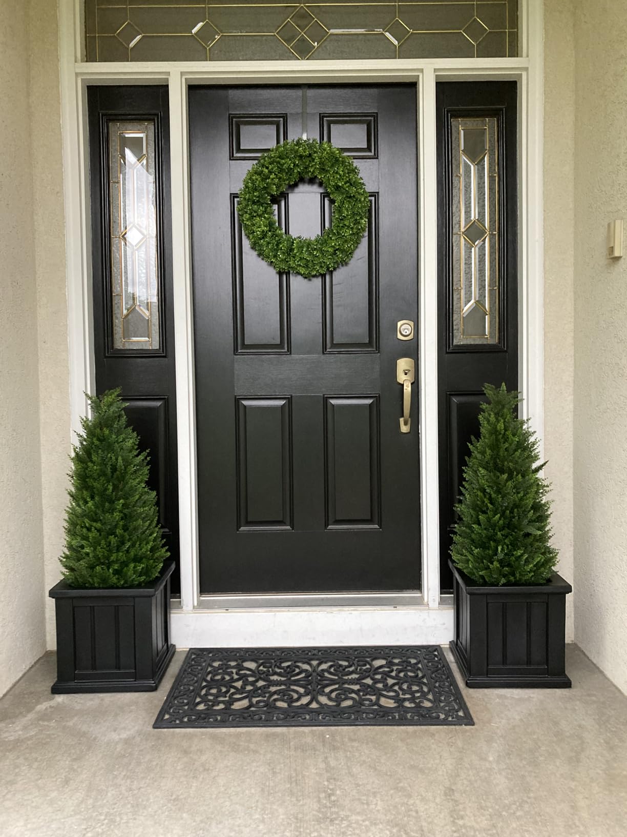 Mayne Cape Cod 14in Self-Watering Square Planter, Black customer photo 2