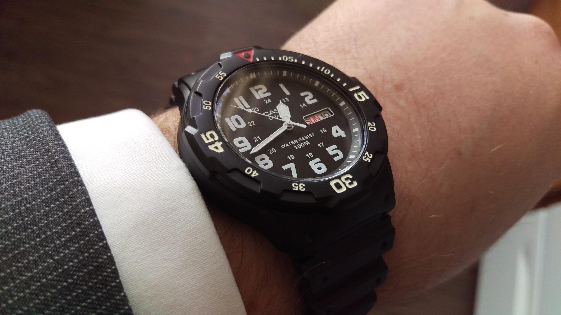 Casio MRW200H Series | Unisex Analog Watch | 100M WR | Stainless Steel Case | Resin Band | 2 Hand Analog (HR, Min, SEC) | Date Display | Screw Down Crown/Screw Down Caseback | 3 Year Battery customer photo 2