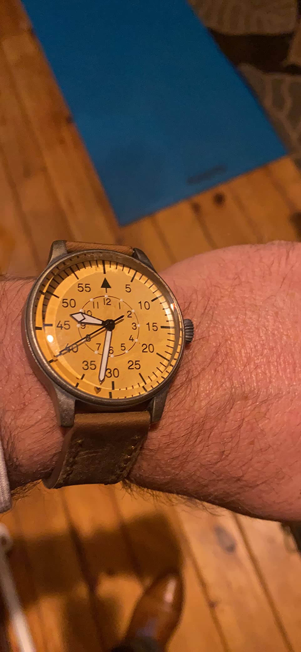 Mil-Tec Luftwaffe Me109 Aviator Vintage German WW2 Flieger Pilot Mens Watch - Military Easy to Read Calfskin Brown Leather Strap 3 Atm Analog Quartz customer photo 1