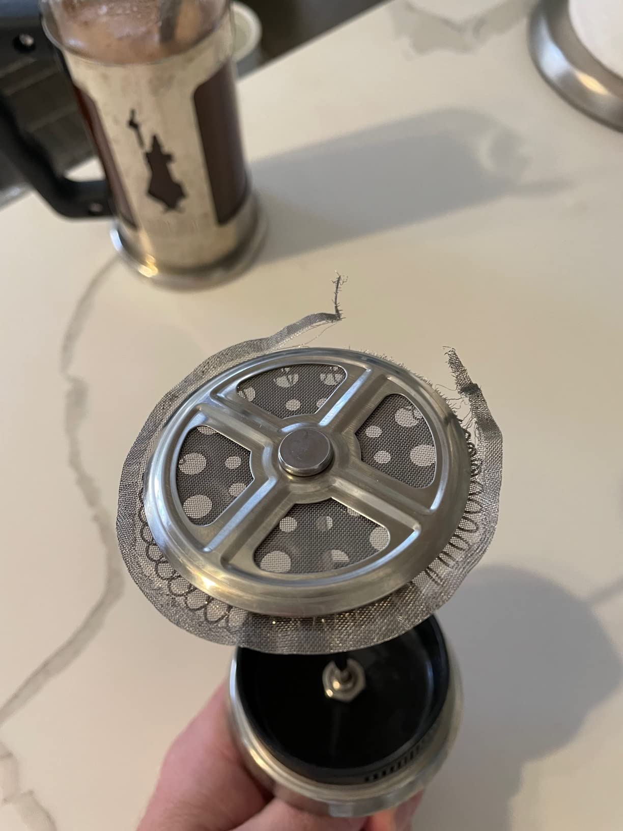 Bialetti Coffeepress French Press Coffee Maker, 8 Cup, Preziosa Stainless Steel (06852) customer photo 1