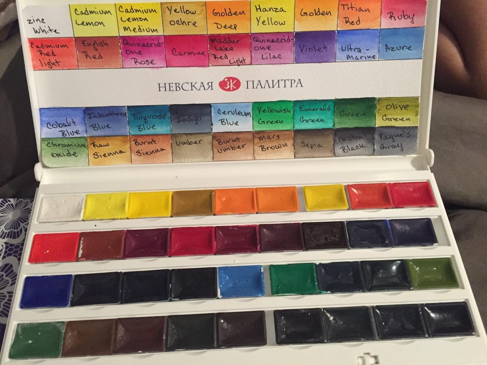 White Nights Professional Watercolor Set 36 Full Pans of Extra Fine Artist Grade Pigments, Vibrant Lightfast Colors in Durable Plastic Box by Nevskaya Palitra customer photo 2
