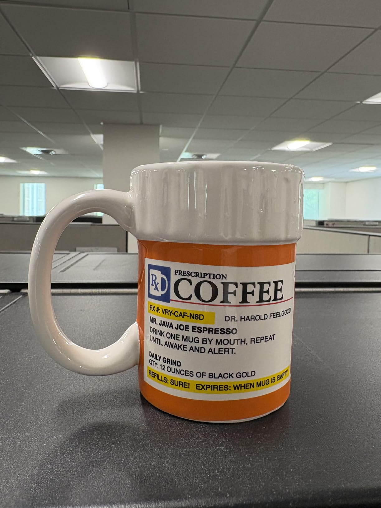 BigMouth Inc. Prescription Coffee Mug - Large Funny Prescription Coffee Cup - Unique Pharmacy Gifts - Hilarious Novelty and Gag Gifts for Doctor - Dishwasher-Safe Ceramic Pill Bottle Coffee Cup - 12oz customer photo 2