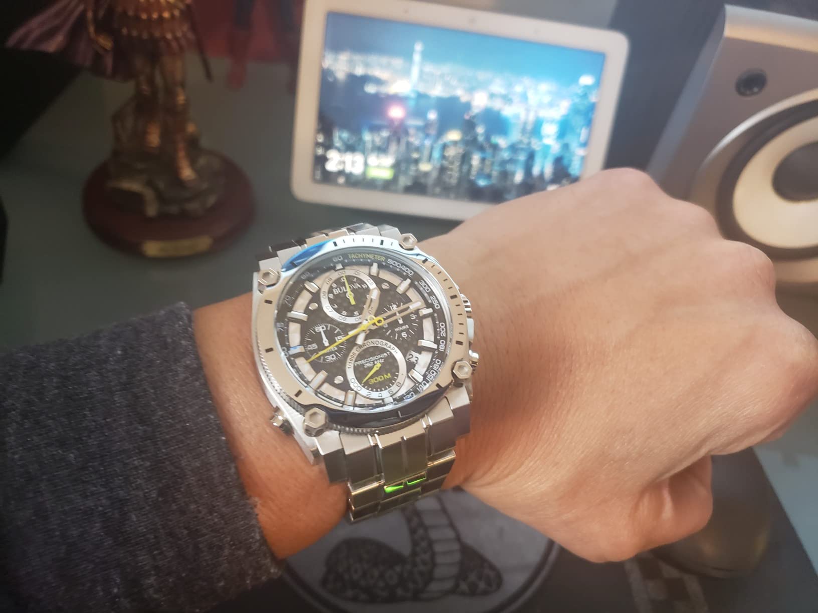 Bulova Men's Icon High Precision Quartz Chronograph Watch, Curved Mineral Crystal customer photo 1