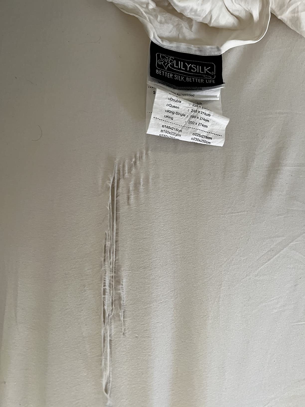 LilySilk Mulberry Silk Sheets 4 Piece, 19 Momme, King Size - 1 Flat Sheet, 1 Fitted Sheet & 2 Oxford Pillowcases, 100% Top 6A Grade Oeko-Certified, Ivory customer photo 1
