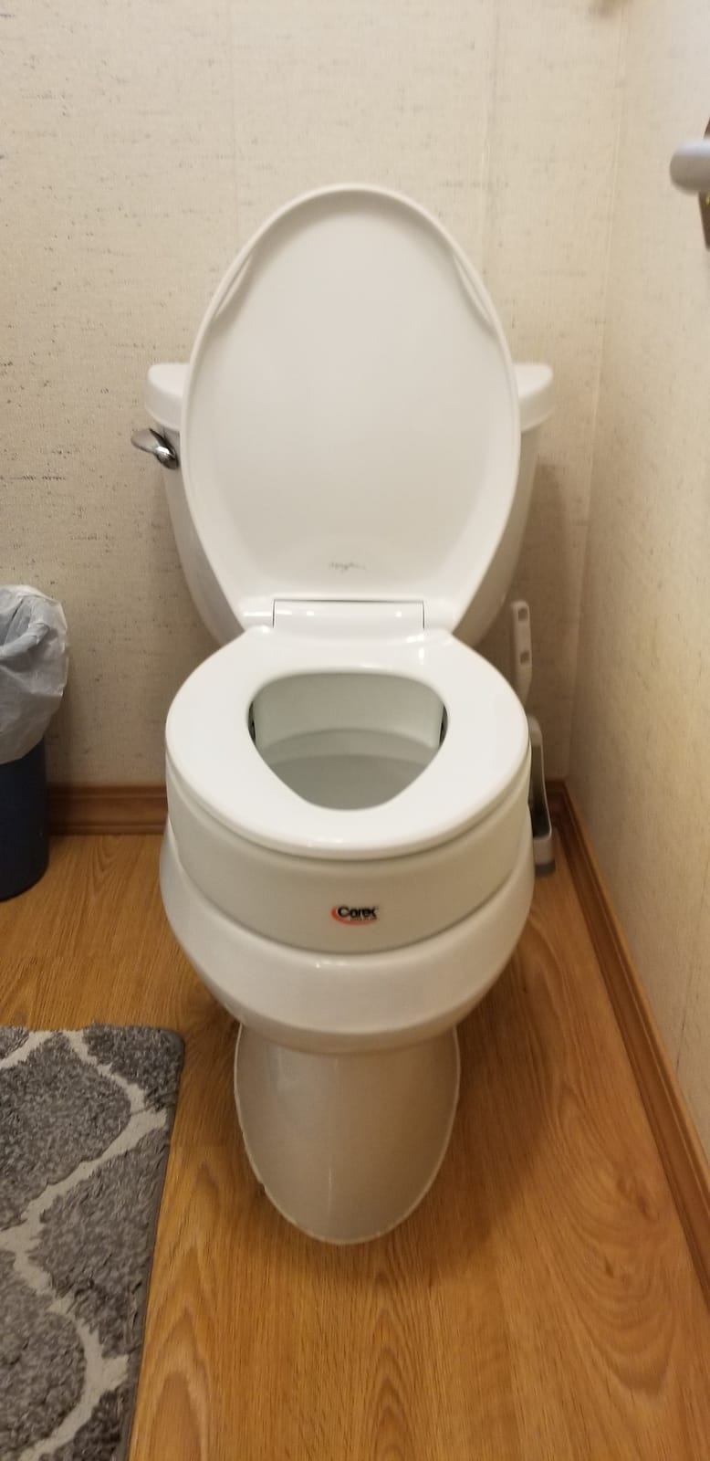 Carex Health Brands Hinged Elongated Toilet Seat Riser, Adds 3.5 Inches of Height to Toilet, 300 Pound Weight Capacity, Raised Toilet Seat, White (FGB32100 0000) customer photo 1