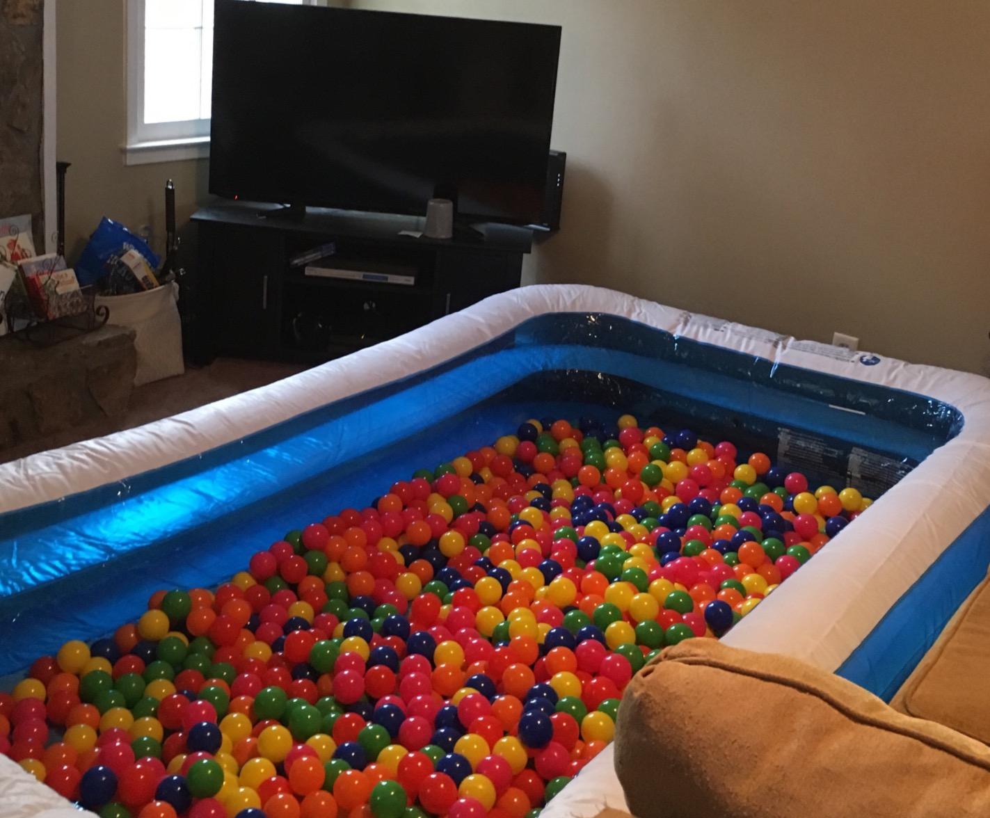 Giant Inflatable Kiddie Pool - Family and Kids Inflatable Rectangular Pool - 10 Feet Long (120