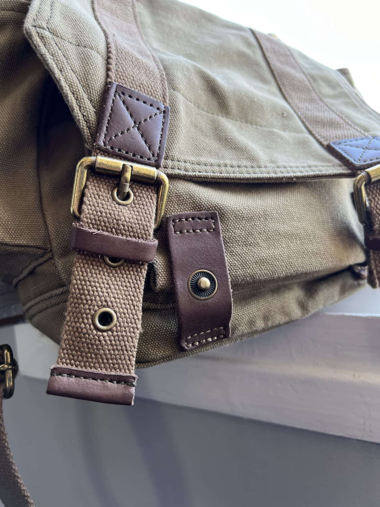 GOOTIUM Canvas Messenger Bag - Small Vintage Shoulder Purse Crossbody Satchel customer photo 1