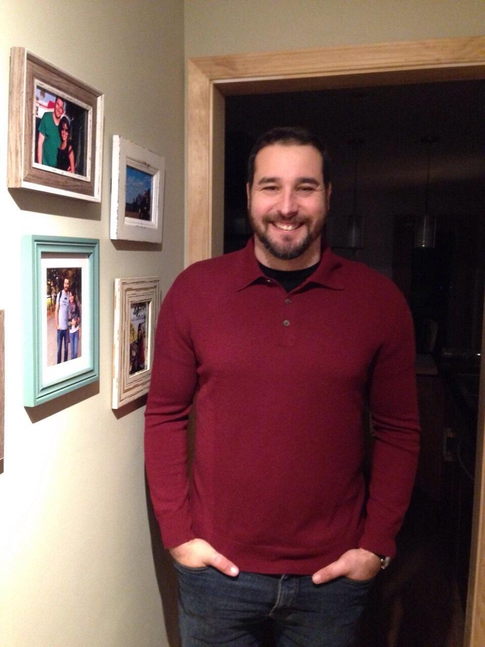 Cashmere Boutique Men's Pure Cashmere Polo Neck Pullover customer photo 1