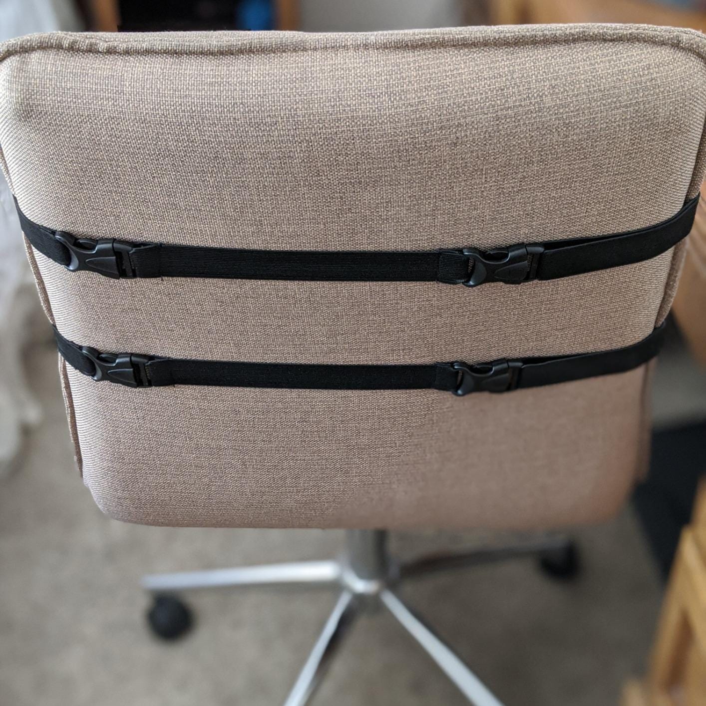 Lumbar Pillow for Chair and Car, Back Support for Office, Memory Foam Cushion with Mesh Cover - Black customer photo 1