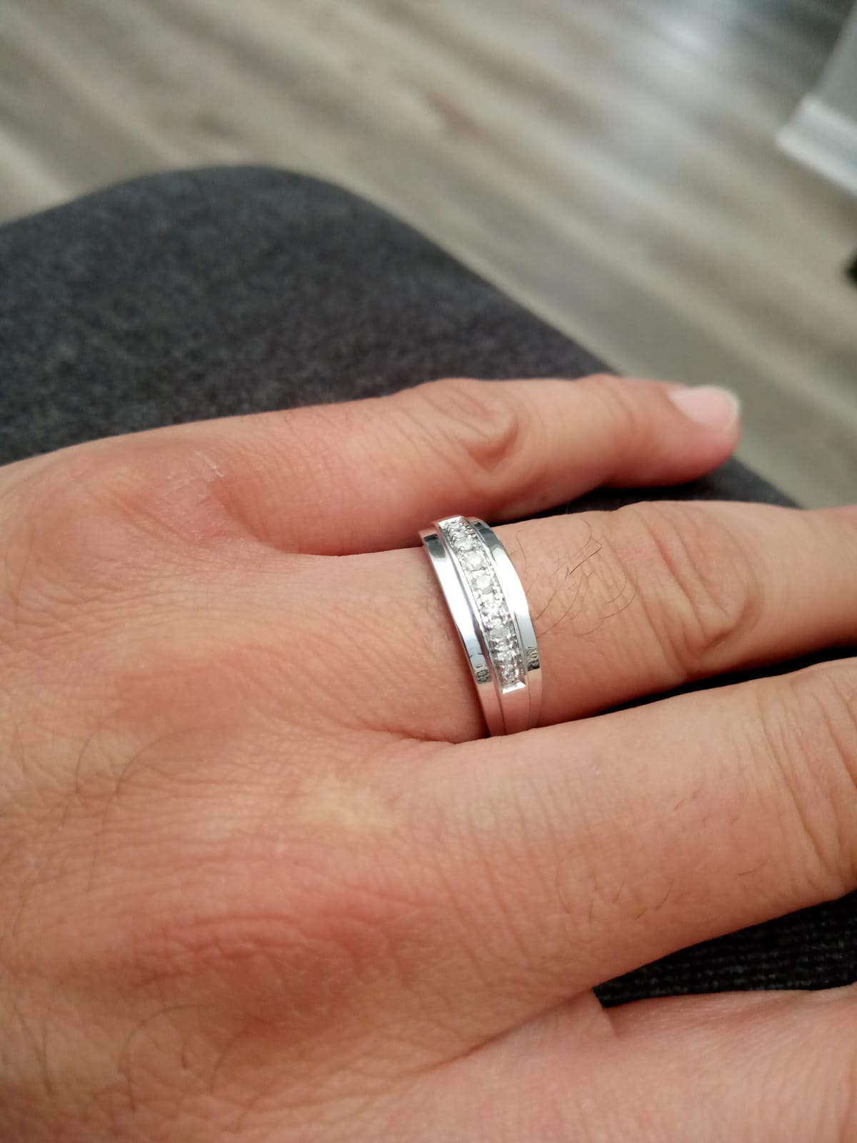 Dazzlingrock Collection 0.23 Ctw Round Natural Diamond Nine Stone Single Row Wedding Band for Men in 925 Sterling Silver customer photo 1