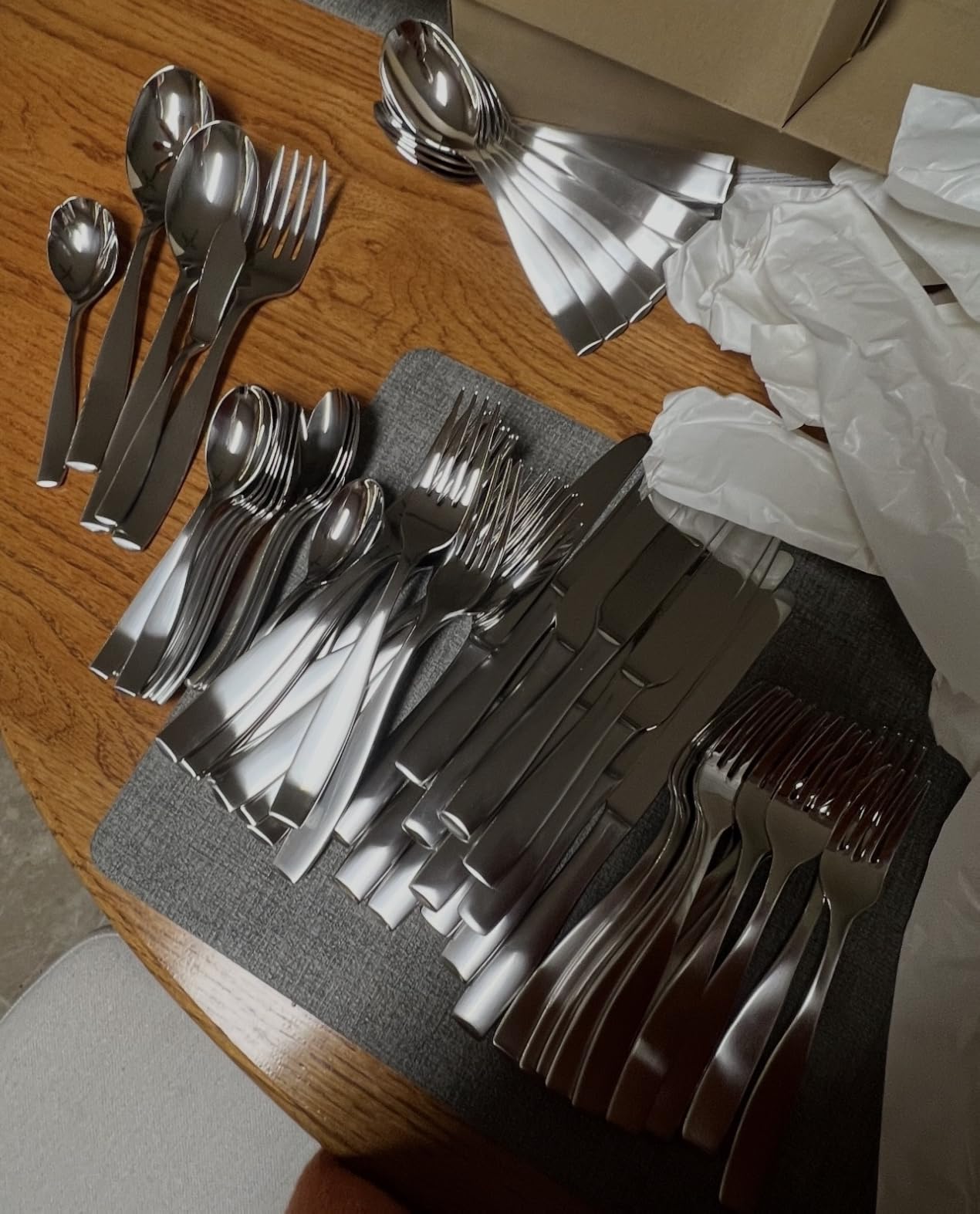 Mikasa Satin Loft 65-Piece Flatware Set, Service for 12, 18/10 Stainless Steel Silverware with Satin Finish, Includes Serving Utensils, Dishwasher Safe customer photo 2