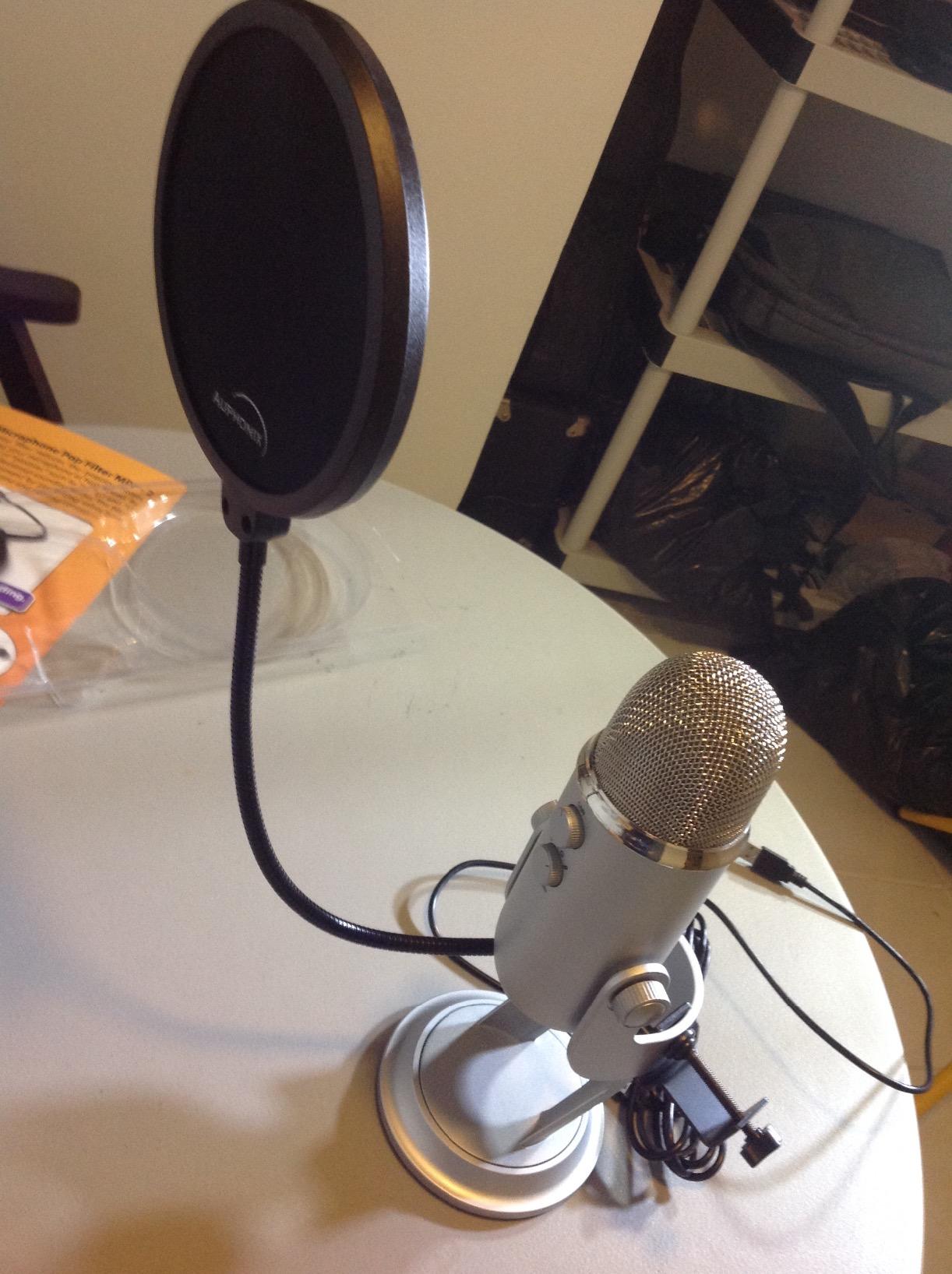 Pop Filter Screen for Microphones - Gooseneck Clamps Compatible with Blue Yeti Microphone - Great Gift customer photo 1