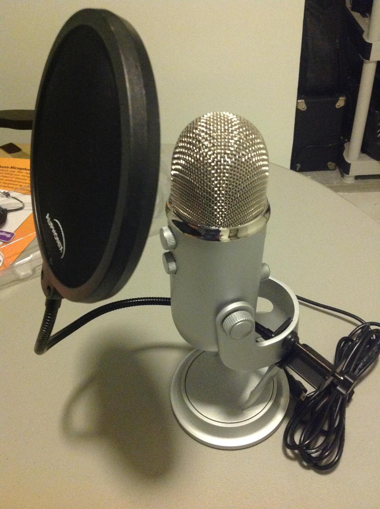 Pop Filter Screen for Microphones - Gooseneck Clamps Compatible with Blue Yeti Microphone - Great Gift customer photo 2