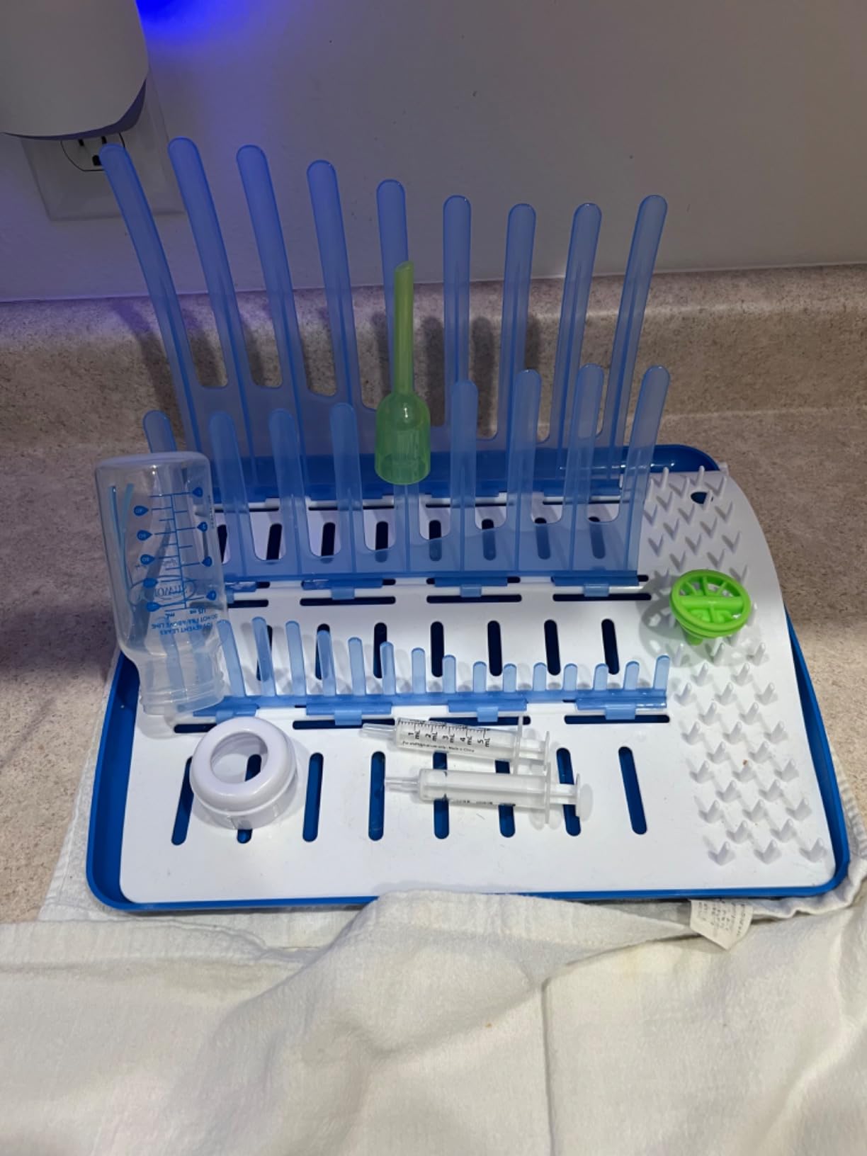 Dr. Brown's Folding Baby Bottle Drying Rack, Blue/White customer photo 1