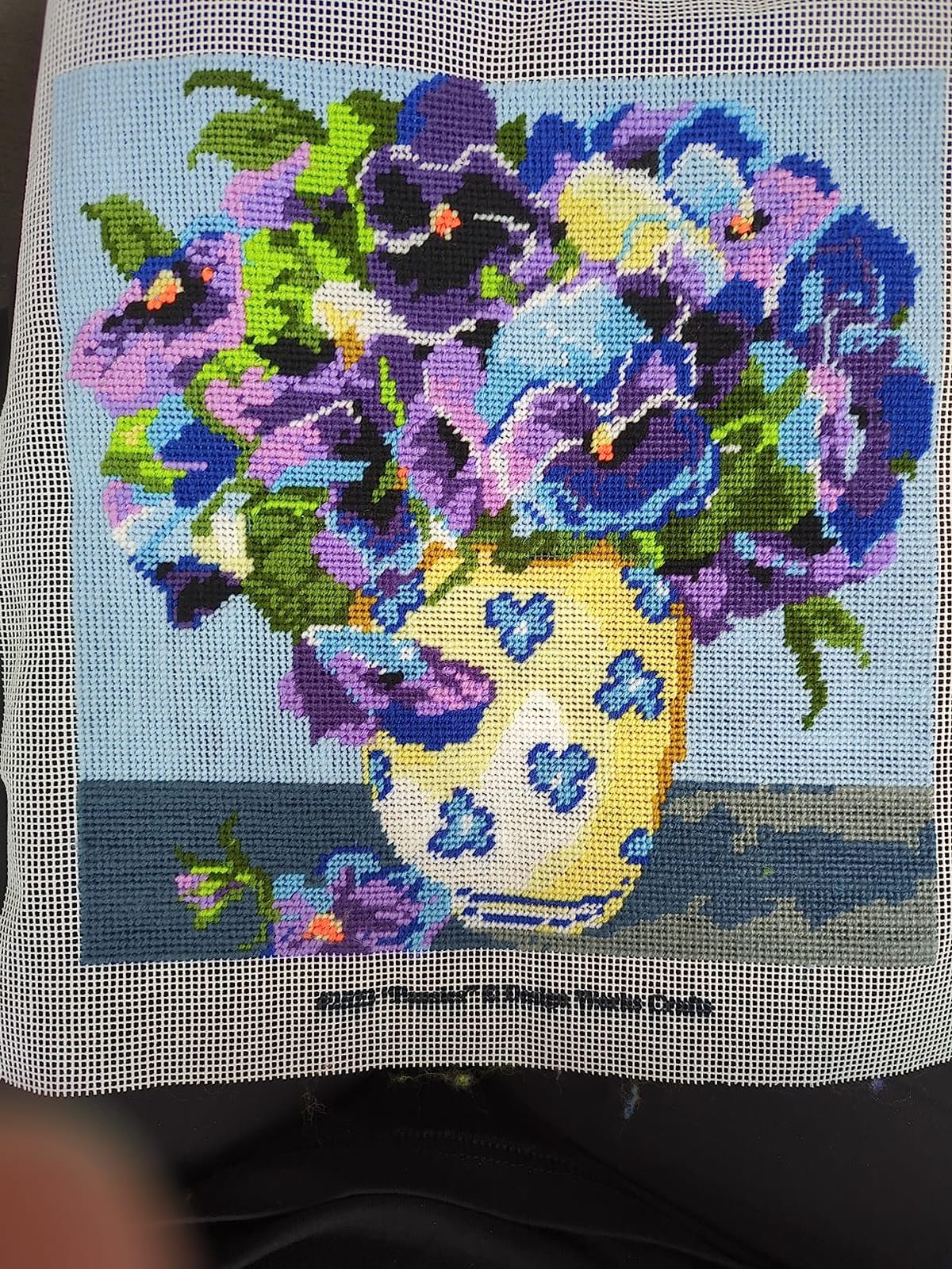 Design Works Crafts 2523 Needlepoint Kit, Pansies, 10