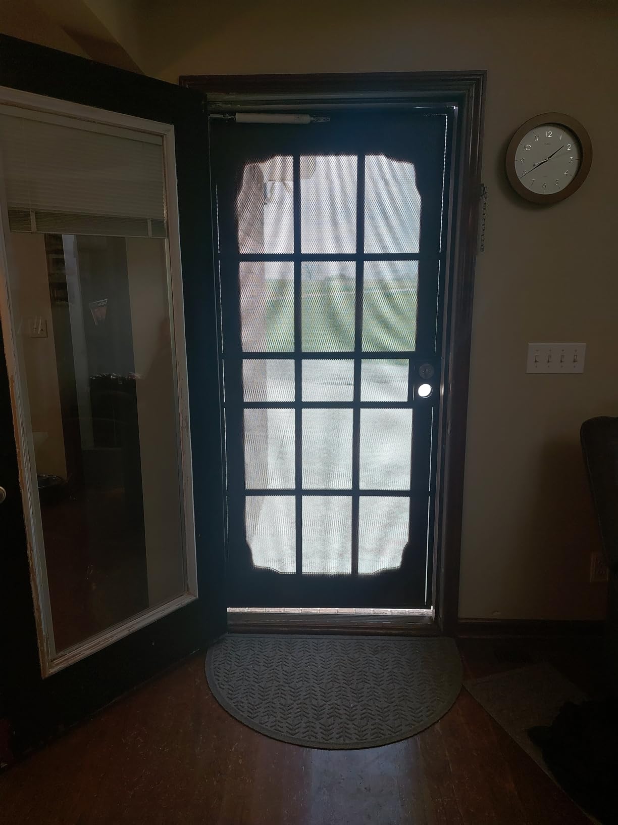 Prime-Line 3809BZ3068-I-WF Woodguard Steel Security Door, Bronze | Traditional Screen Door Style, Steel and Wood Construction, Non-Handed, Single Pack customer photo 1
