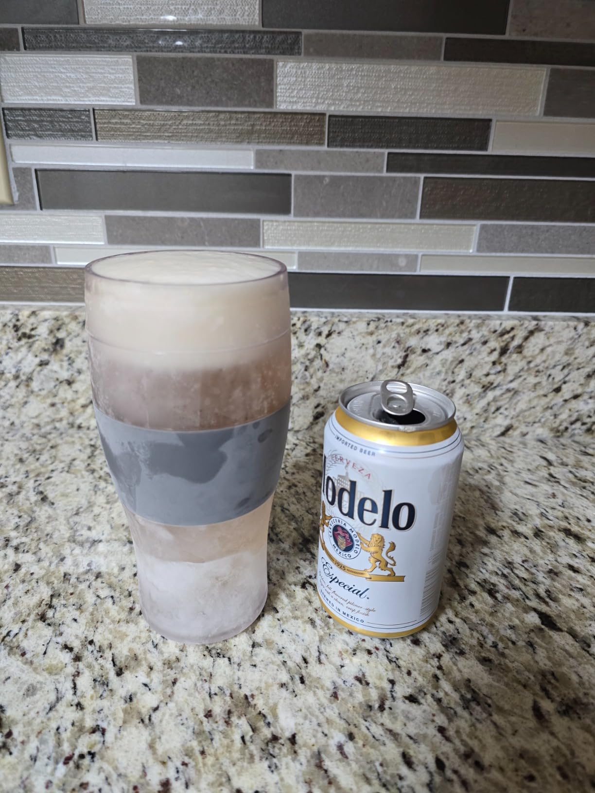 Host Freeze Beer Glasses, Freezable Beer Gifts for Men, Double Wall Insulated Pint Set, Tumbler for Cold Drinks, 16, Set of 2, Gray customer photo 2