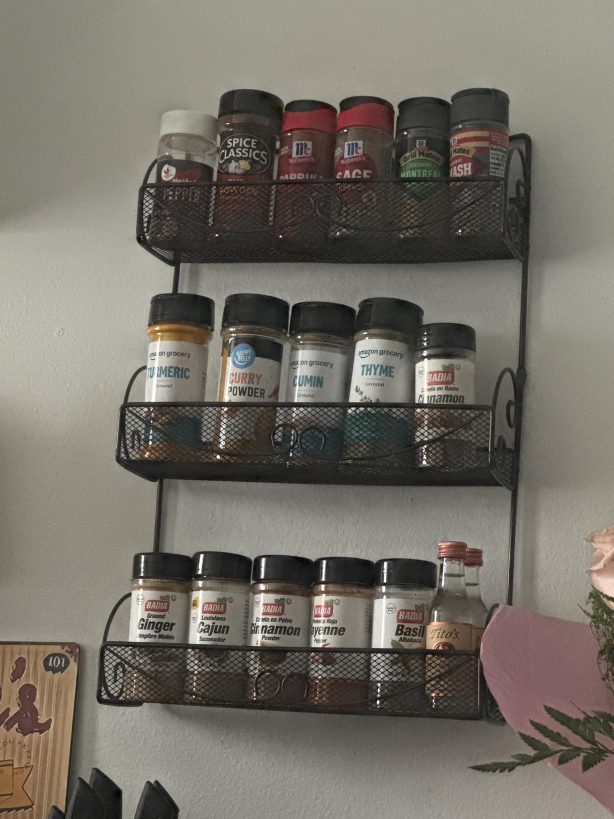 Deco Brothers 3 Tier Wall Mounted Hanging Spice Rack, Bronze customer photo 2