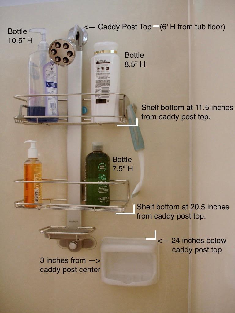 simplehuman Adjustable Shower Caddy, Stainless Steel and Anodized Aluminum customer photo 2