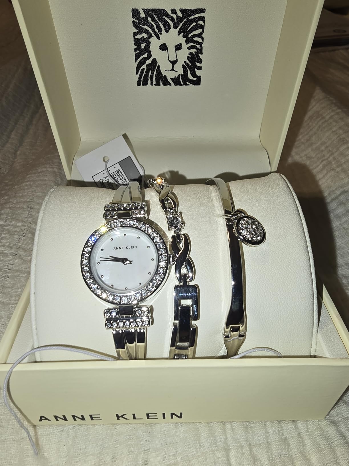 Anne Klein Women's Premium Crystal Accented Bangle Watch and Bracelet Set customer photo 1