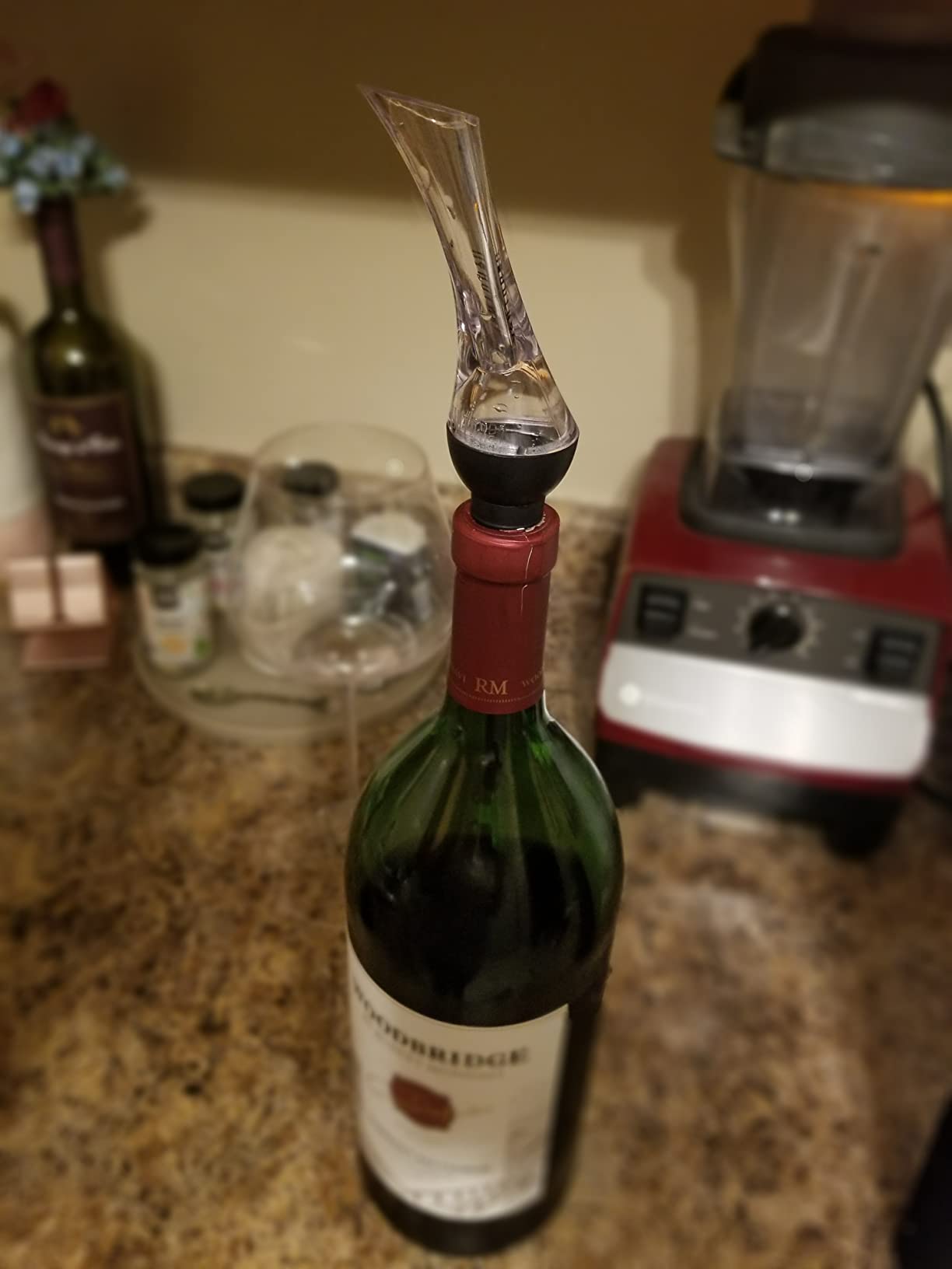 Vintorio Wine Aerator Pourer - Premium Aerating Pourer and Decanter Spout (Black) customer photo 1