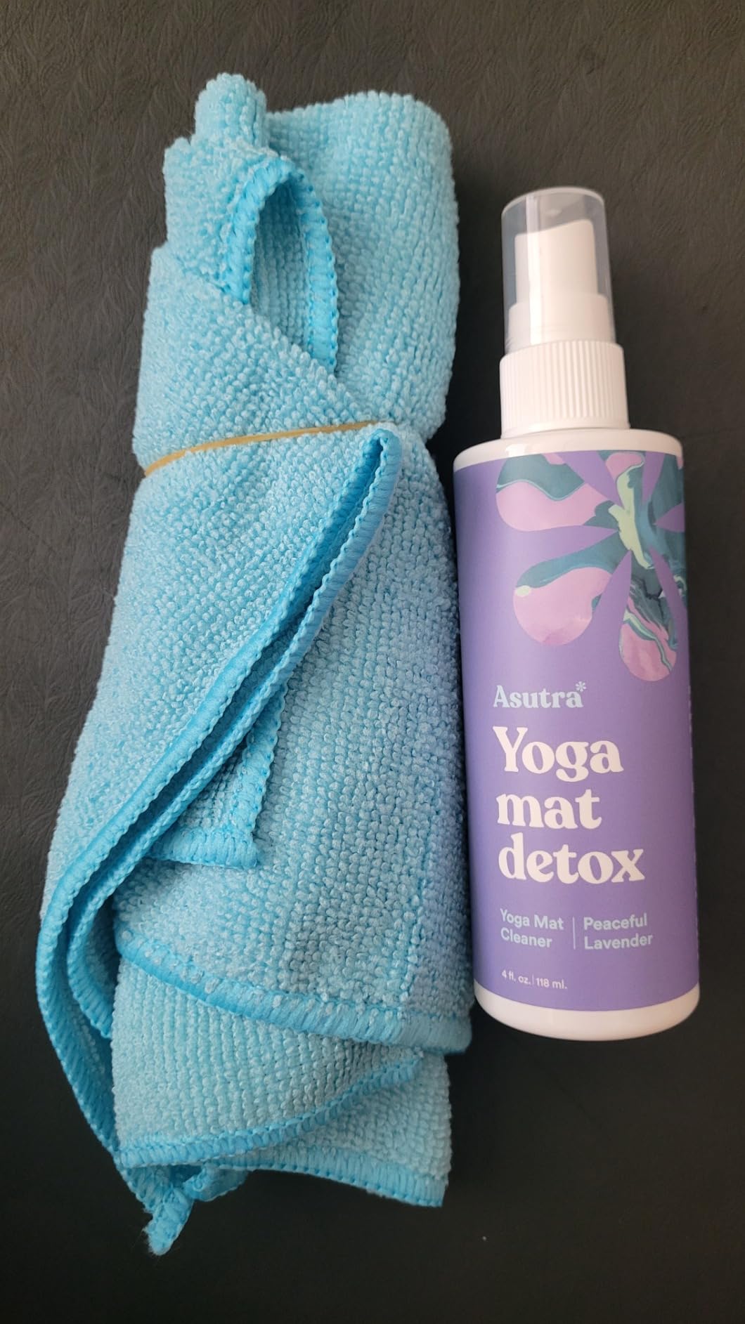 ASUTRA Yoga Mat Cleaner Spray (Peaceful Lavender), 4 fl oz - No Slippery Residue, Organic Essential Oils, Deep-Cleansing for Fitness Gear & Gym Equipment, Microfiber Towel Included customer photo 1