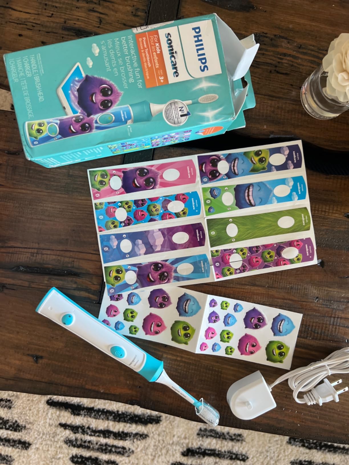 Philips Sonicare for Kids 3+ Bluetooth Connected Rechargeable Electric Power Toothbrush, Interactive for Better Brushing, Turquoise, HX6321/02 customer photo 2