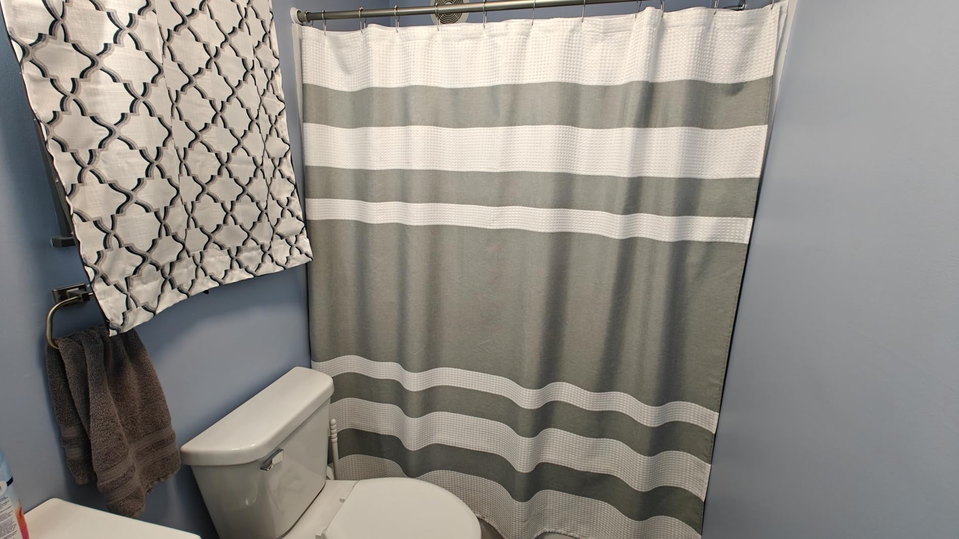 Madison Park Spa Waffle Shower Curtain for Bathroom, 72 x 72, Grey customer photo 2