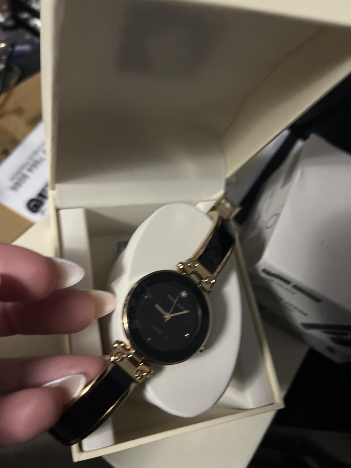 Anne Klein Women's Genuine Diamond Dial Bangle Watch customer photo 1
