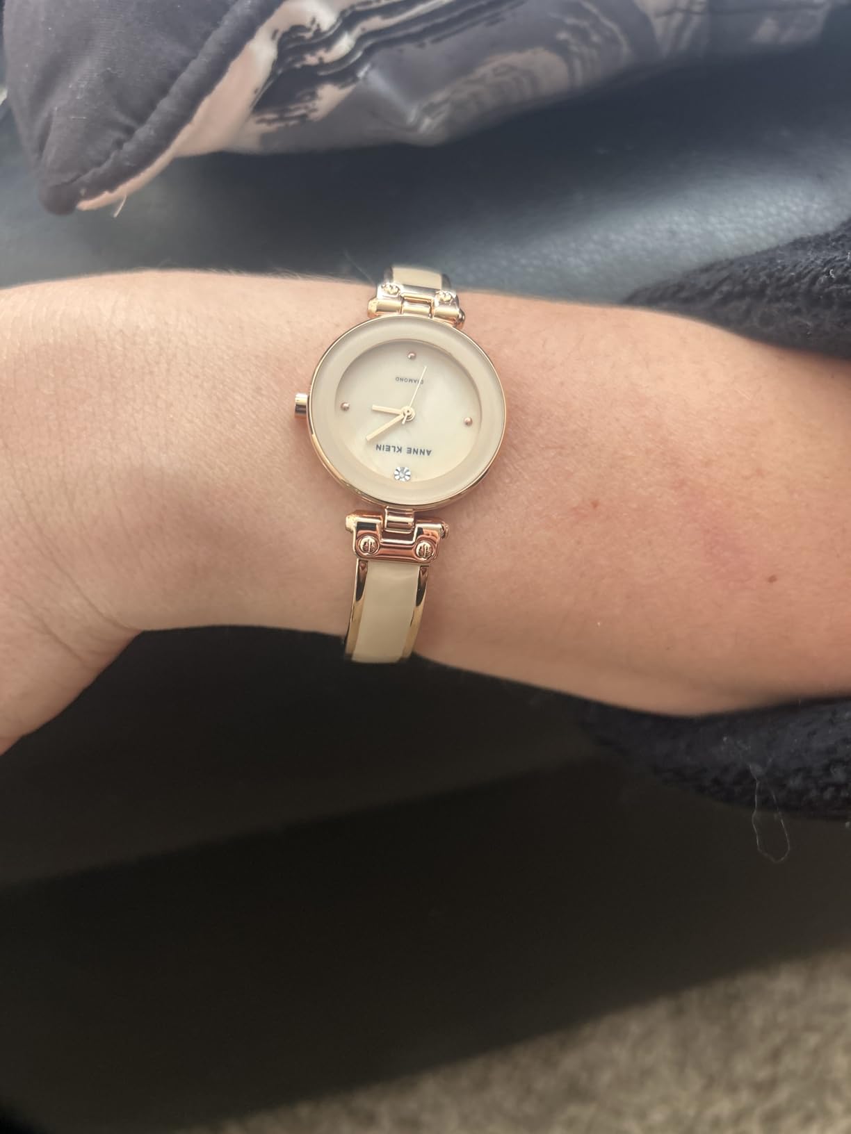 Anne Klein Women's Genuine Diamond Dial Bangle Watch customer photo 2