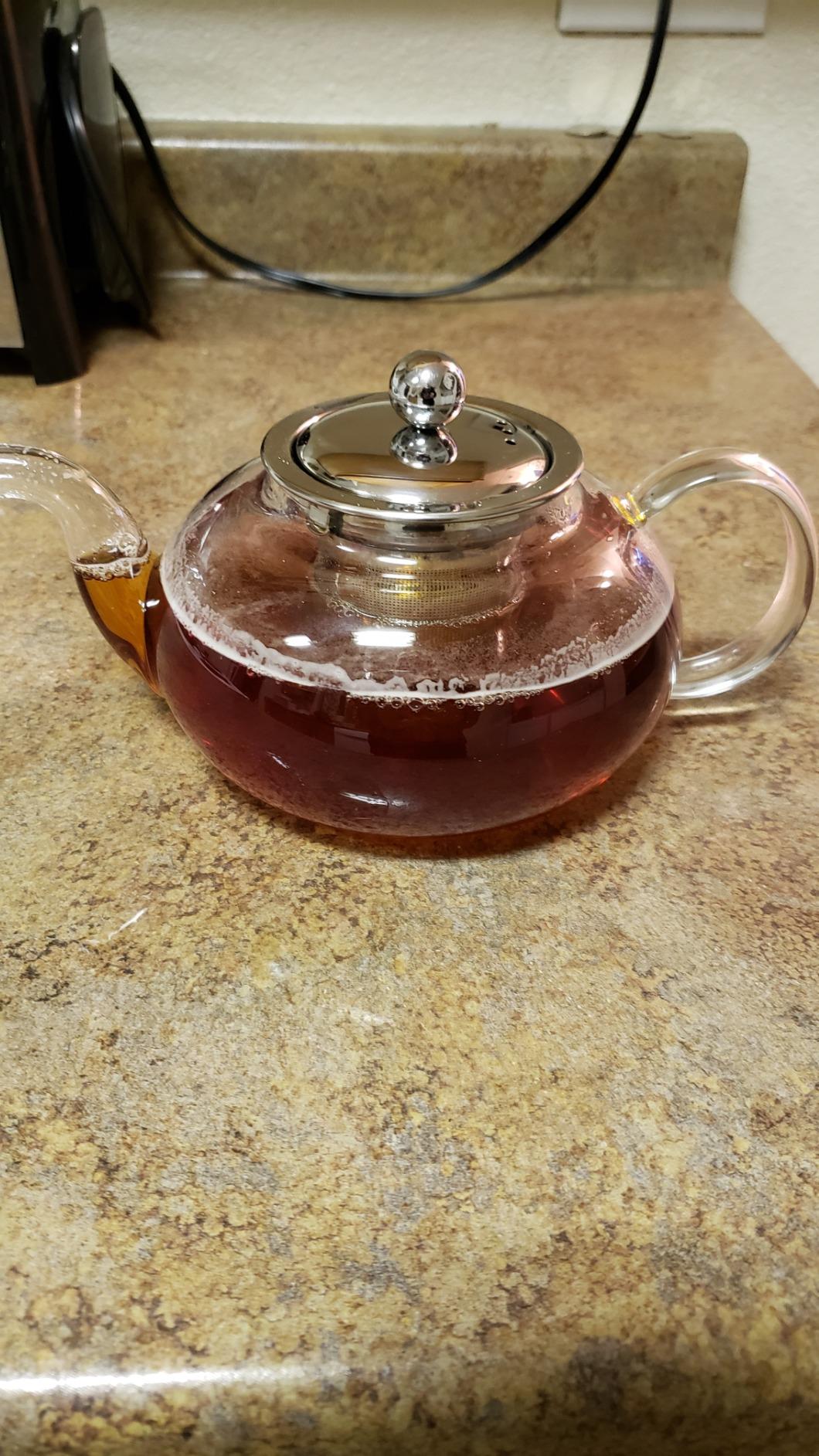 Hiware Glass Teapot with Stainless Steel Infuser & Lid, Borosilicate Glass Tea Pot Stovetop Safe, Blooming & Loose Leaf Teapots, 27 Oz customer photo 2