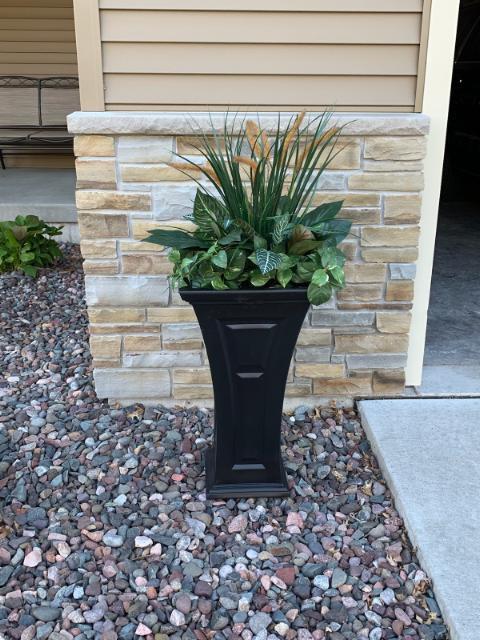 FCMP Outdoor Heritage Self-Watering Planter (2-Pack) – Set of 2 Large Planters for Porch, Patio, Outdoor/Indoor (HP3000-BLK-2) Black (28.5-inch Tall) customer photo 1