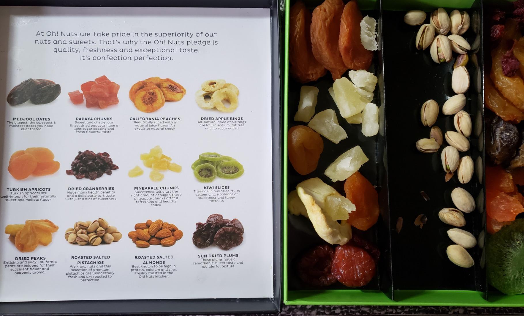 Oh! Nuts Dried Fruits and Nuts Gift Basket - Gourmet Gift Baskets - Healthy Assorted Nuts and Dried Fruit Gift Box - Crafted in USA, Sealed Fresh in Individual Packs (Green Box) customer photo 2