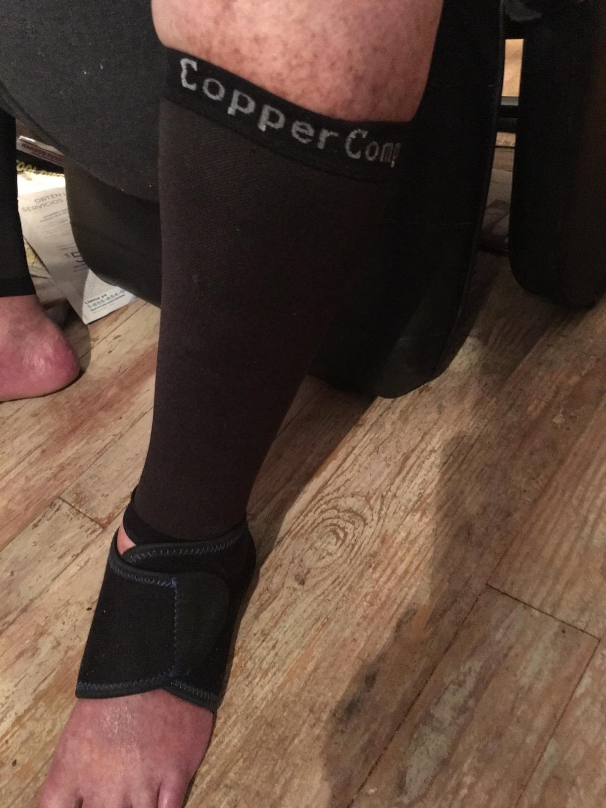 Copper Compression Calf Sleeves for Shin Splints, Varicose Veins, Arthritis, Sprains, Running, Cycling - Men & Women - 1 Pair customer photo 1