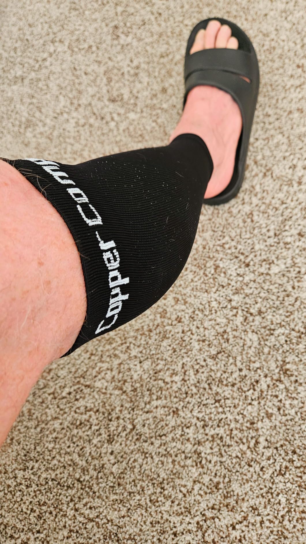 Copper Compression Calf Sleeves for Shin Splints, Varicose Veins, Arthritis, Sprains, Running, Cycling - Men & Women - 1 Pair customer photo 2