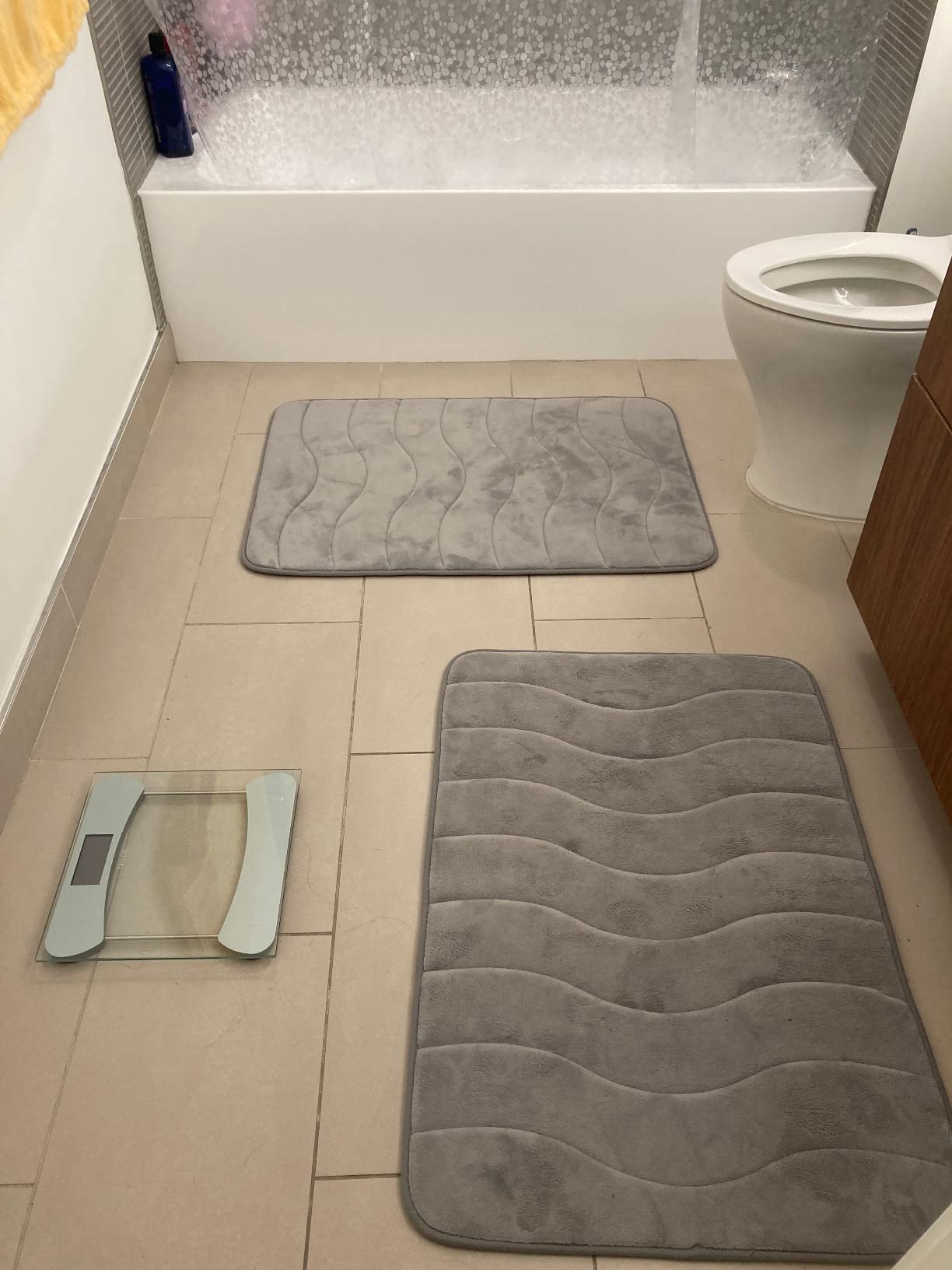 Flamingo P Memory Foam Bath Mat for Bathroom Soft Velvet Non Slip Shower Rug,24x17,Chocolate Brown customer photo 2