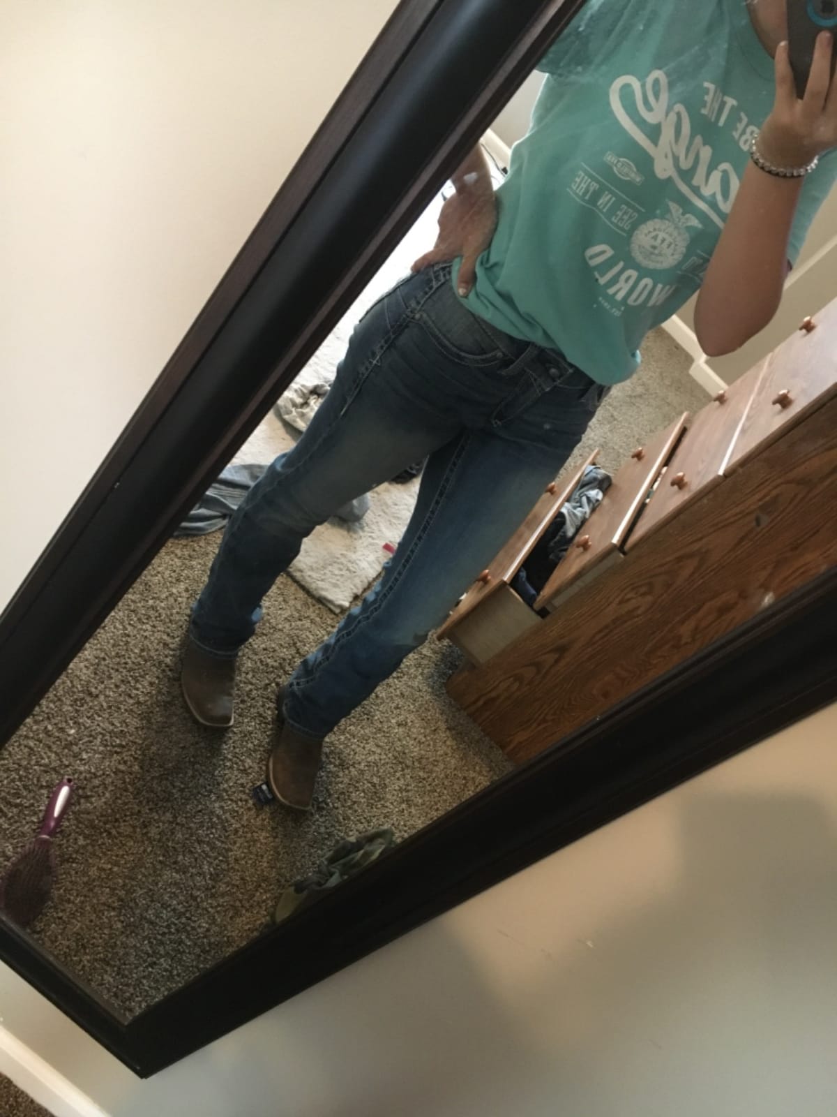 Ariat Women's R.E.A.L. Mid Rise Stretch Icon Stackable Straight Leg Jean customer photo 1