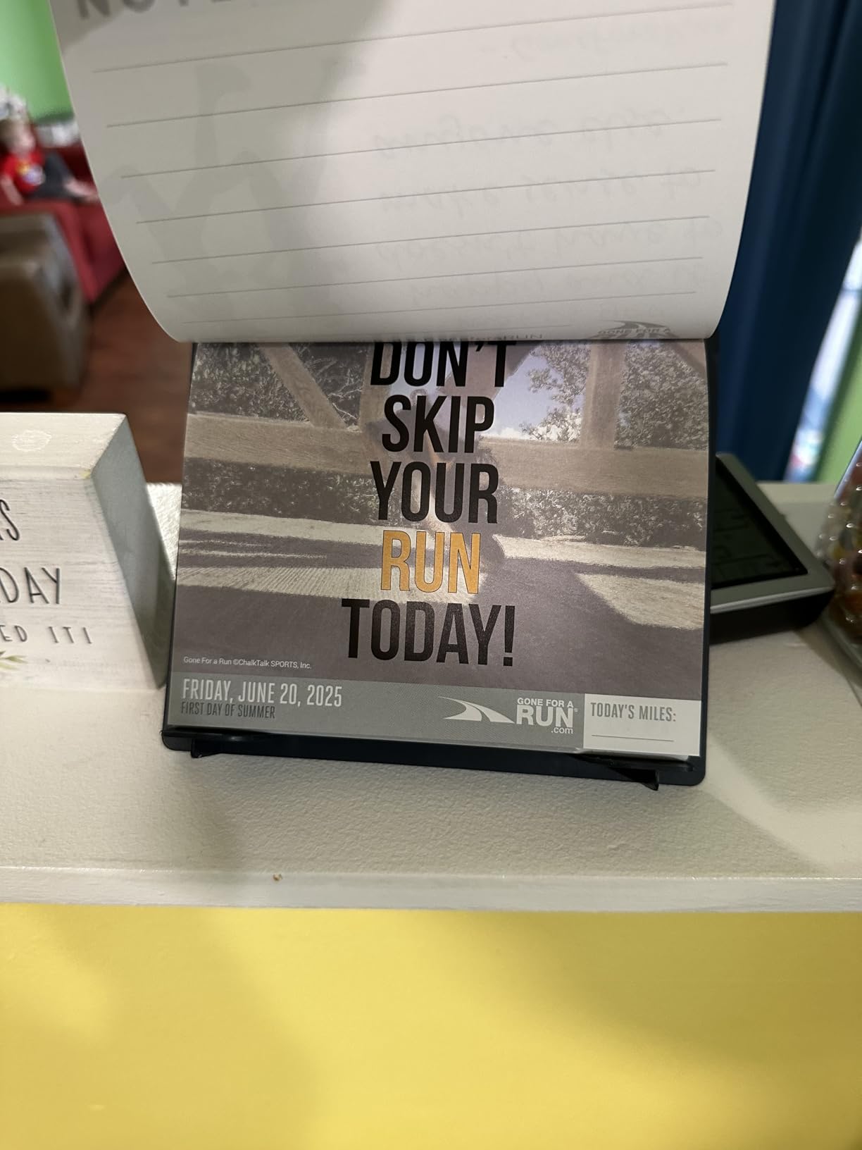 Gone For a Run 2027 Running Desk Calendar - Mile Tracker Quotes for Runners customer photo 2