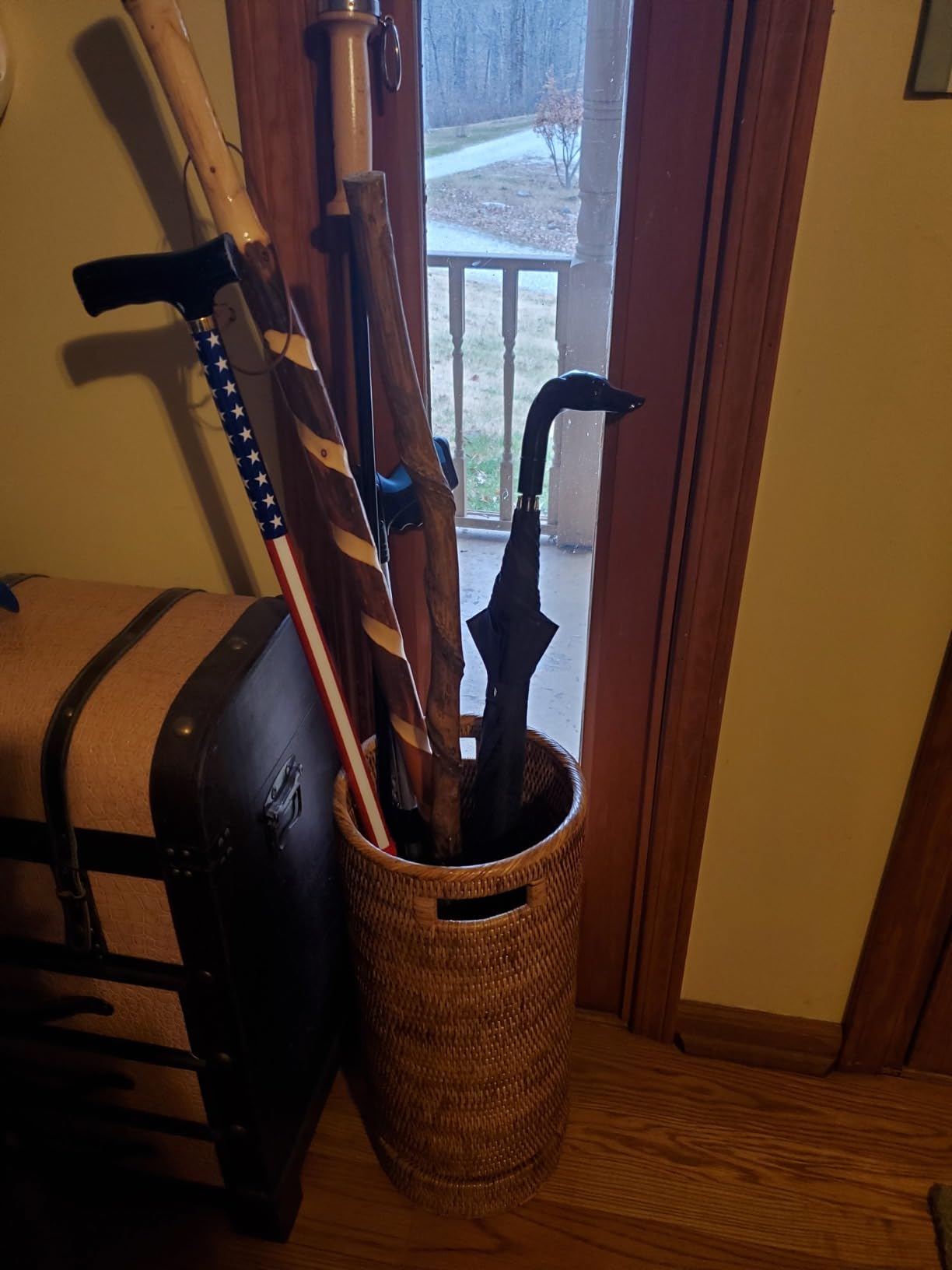 KOUBOO La Jolla Rattan Umbrella Stand, Handmade, Honey Brown, Umbrella Holder, Sturdy, Walking Sticks, Canes, Entryway, Mudroom, Office, Dip Tray, Home Decor customer photo 2