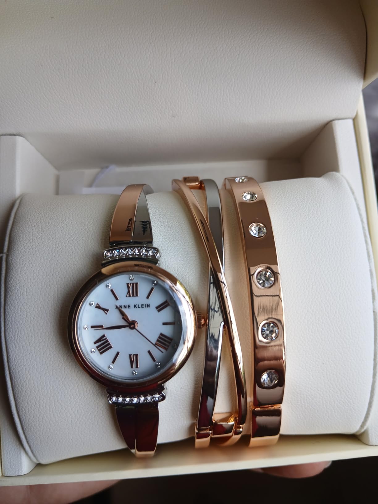Anne Klein Women's Premium Crystal Accented Bangle Watch Set, AK/2245 customer photo 1
