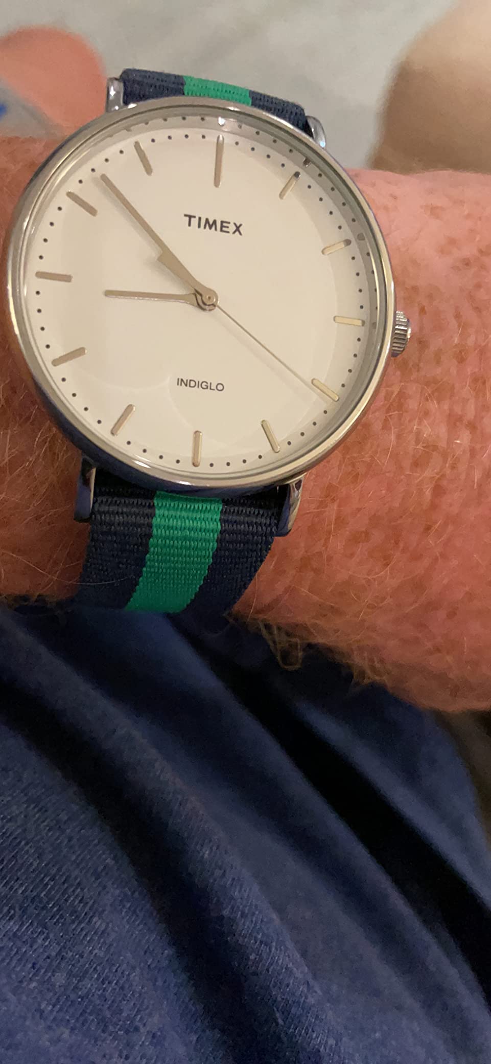 Timex 'Weekender Fairfield' Quartz Brass and Nylon Casual Watch, Color:Blue (Model: TW2P908009J) customer photo 1
