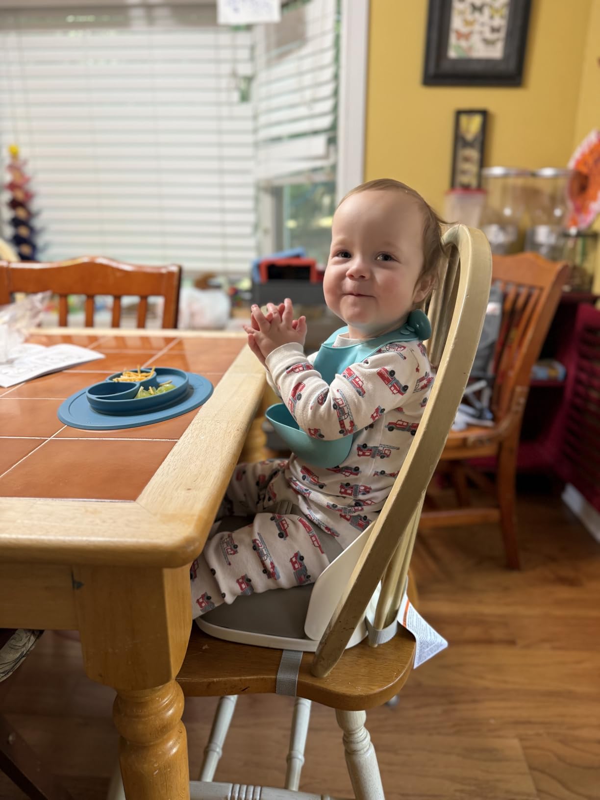 OXO Tot Perch Toddler Booster Seat for Kitchen Chair with Straps, Gray customer photo 2