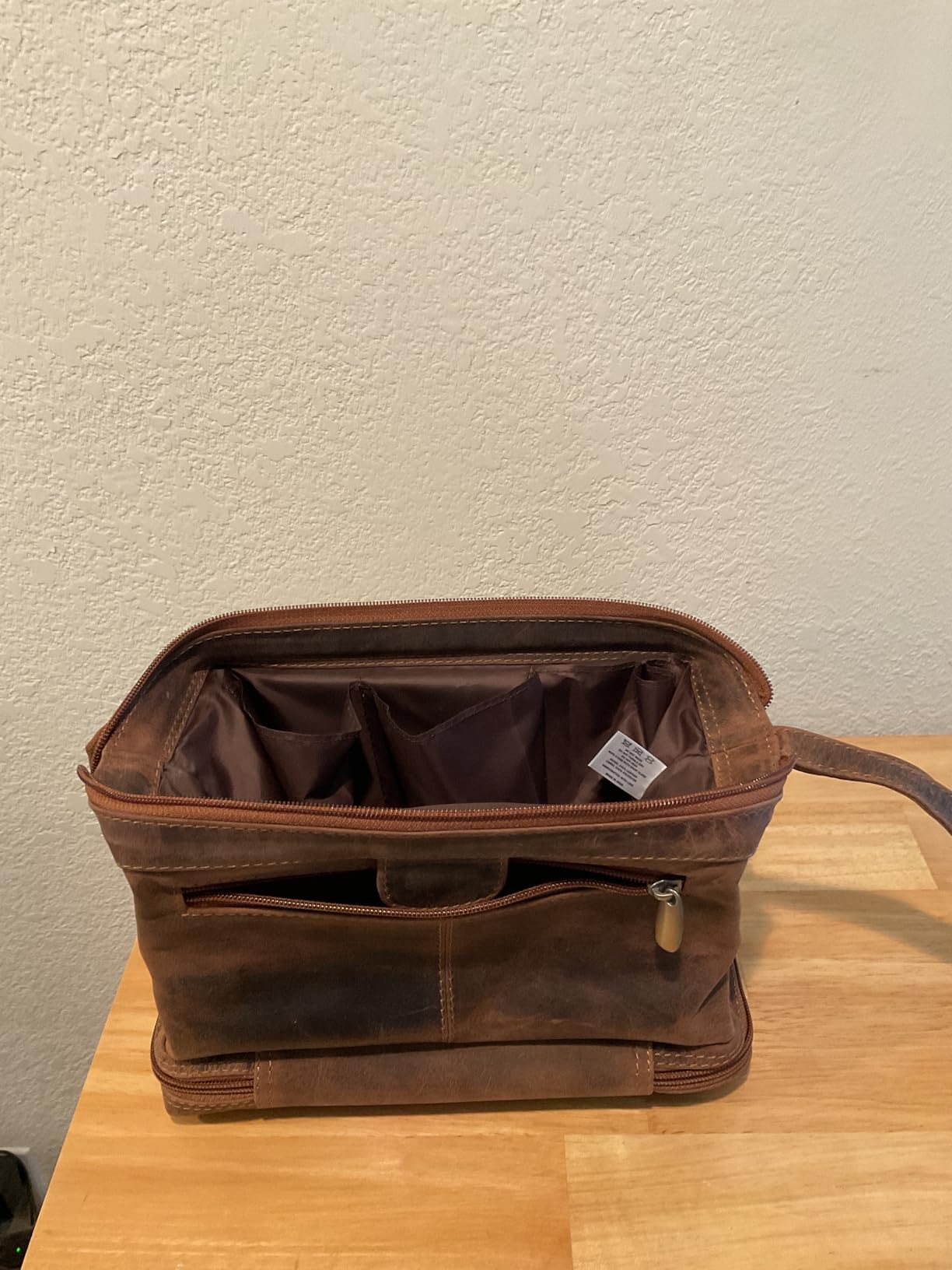 RUSTIC TOWN Leather Toiletry Bag for Men - Travel Gift Shaving Ditty Kit - Bathroom Shower Toiletries Organizer - Cosmetic Makeup Bag for Women customer photo 2