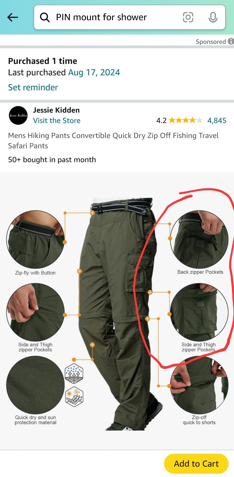 Mens Hiking Pants Convertible Quick Dry Zip Off Fishing Travel Safari Pants customer photo 2