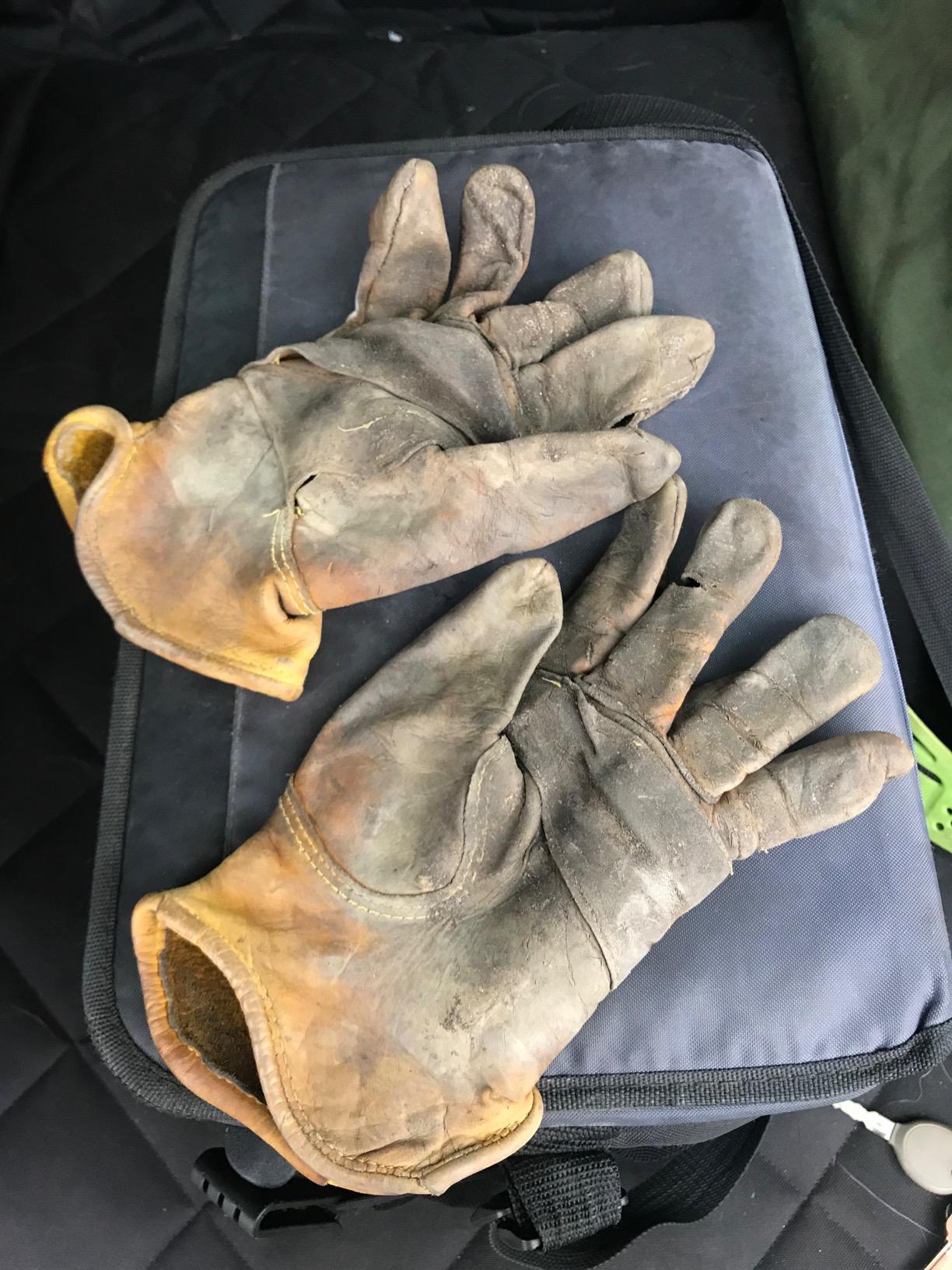 OZERO Leather work gloves for men,cowhide gardening gifts garden yard customer photo 2