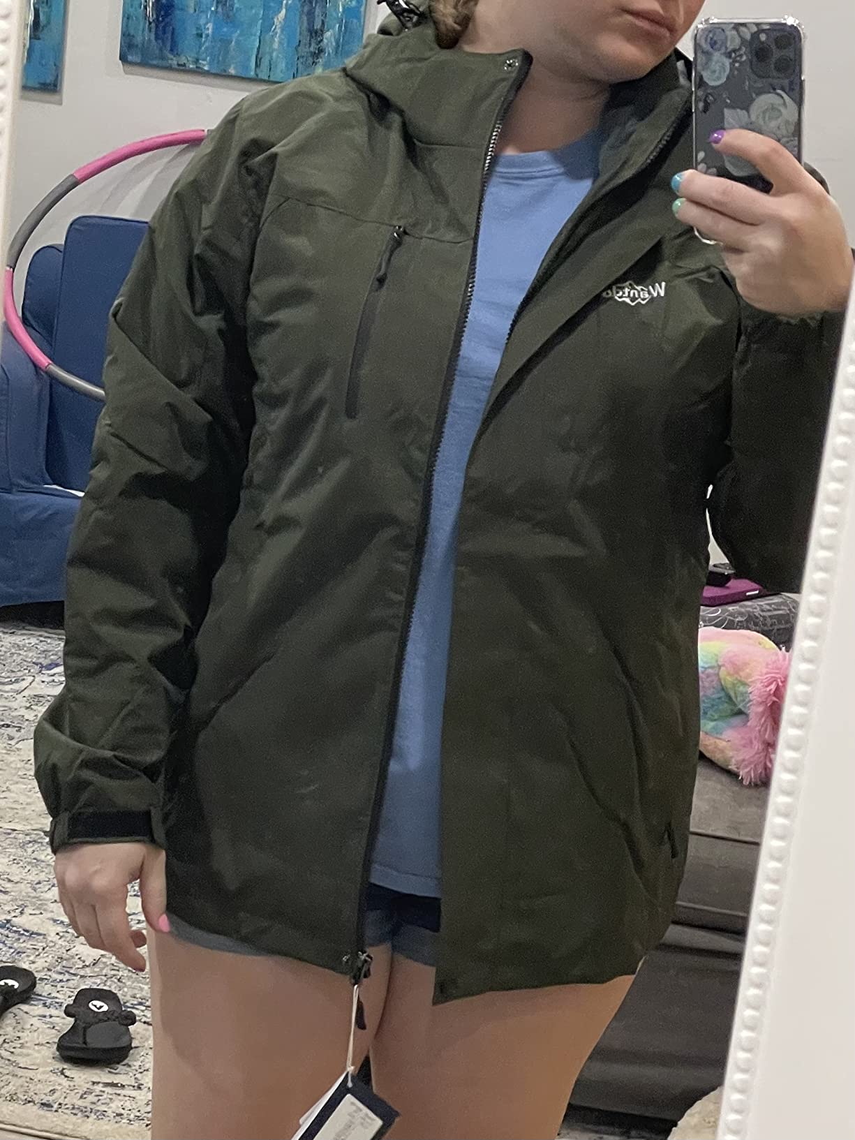 wantdo Women's 3 In 1 Ski Jacket Cotton Padded Liner Winter Coat customer photo 2