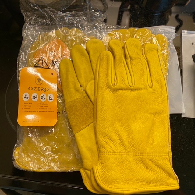OZERO Leather work gloves for men,cowhide gardening gifts garden yard customer photo 2