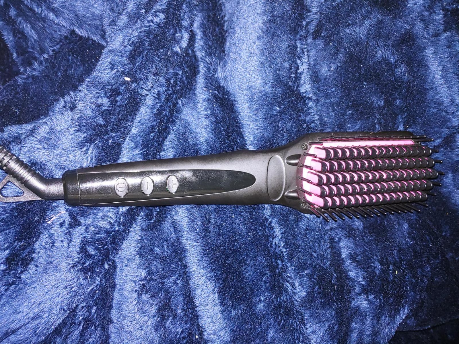 Enhanced Ceramic Hair Straightener Brush by MiroPure, 2-in-1 Ionic Straightening Brush with Anti-Scald Feature, Auto Temperature Lock & Auto-Off Function (Black) customer photo 1
