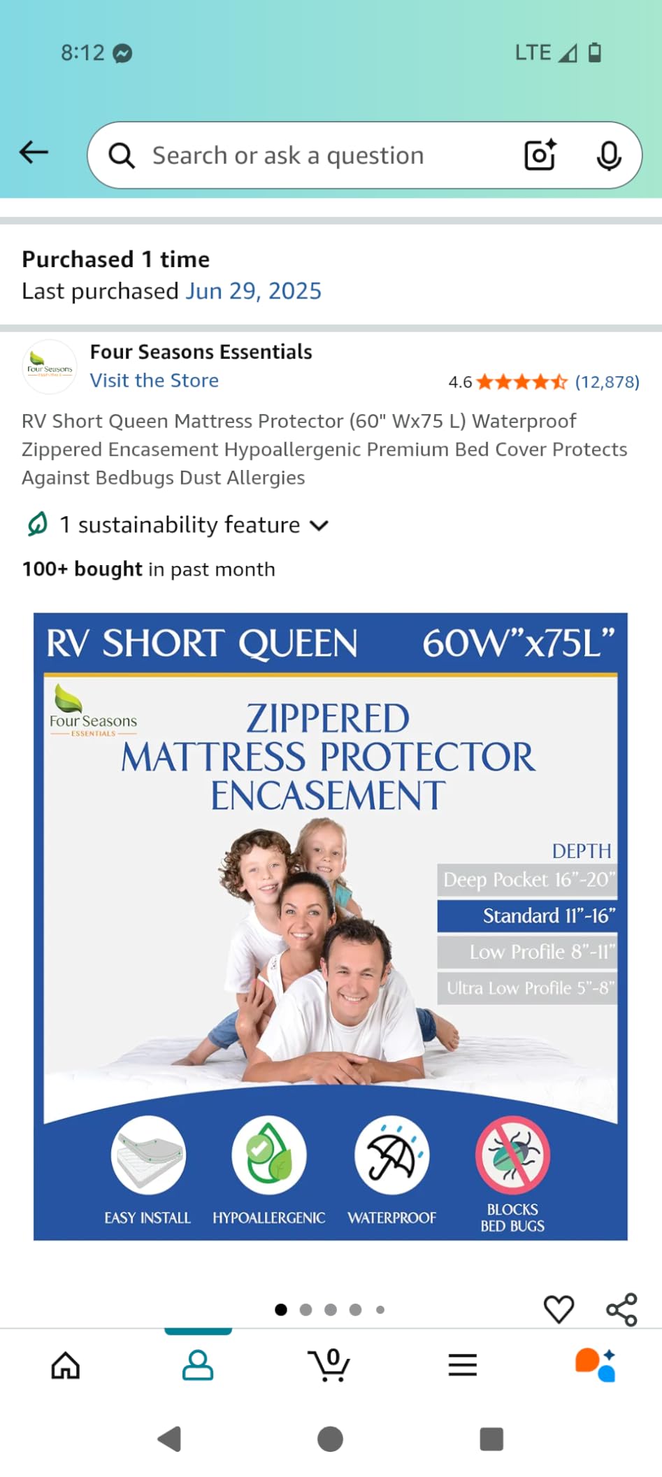 King Size Mattress Protector Bed Bug Waterproof Zippered Cover - Hypoallergenic Premium Quality Encasement Protects Against Liquids, Dust - Breathable, Noiseless White customer photo 1