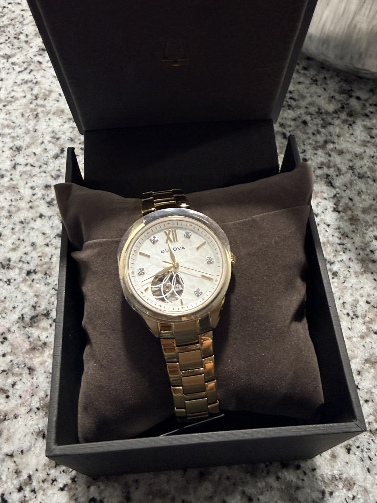 Bulova Ladies' Classic Diamond 3-Hand Automatic in Stainless Steel, Mother-of-Pearl Dial and Open Aperture Dial customer photo 1